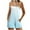 Blue, variant on Women Gradient Print Sleeveless Pocket Wide Leg Shorts Romper Summer with Loose Style
