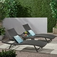 thumbnail image 2 of GDF Studio Eliana Outdoor Wicker 3 Piece Adjustable Chaise Lounge Chat Set, Gray, 2 of 10