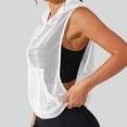 thumbnail image 2 of Craaazy Athletic Shirts for Women Sleeveless Hooded Solid Color Mesh Tank Tops for Everyday Casual Wear, 2 of 9