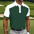 thumbnail image 2 of Men's Short Sleeve Shirt, Casual Geometric Print Button-Down, Breathable Polyester Daily Wear, 2 of 5