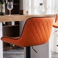 thumbnail image 3 of YOUNIKE Bar Stools Set of 2 PU Leather Soft Cushion Adjustable Swivel Counter Bar Stools, Orange, 3 of 8