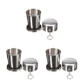 thumbnail image 1 of Ounissouiy Frascos de agua de acero inoxidable duraderos taza de café de viaje taza portátil agua café al aire libre vaso de té botella plegable 150ml 3piezas Ounissouiy CBP029530, 1 of 6