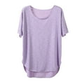 thumbnail image 4 of Birdeem T-Shirt Femme Col Rond Couleur Unie Manches Courtes Ample, 4 of 10
