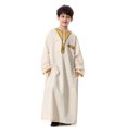 thumbnail image 2 of ANINEO Kids Thobe for Boys Arab Tobes Long Sleeve Kaftan Embroidered Robe with Pockets Arabic Abaya Clothes, 2 of 7