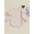 thumbnail image 4 of Bagilaanoe Newborn Baby Girl Oversized Romper Sweatshirt Long Sleeve Bodysuits Letter Embroidery Pullover 3M 6M 12M 18M Infant Casual Tee Tops, 4 of 9