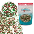 thumbnail image 3 of Christmas Blend Nonpareils - 12 Oz Resealable Candy Bag - Mini Red, White, and Green Nonpareils - Christmas Themed Sprinkle Topping for Baking and Ice Cream, 3 of 6
