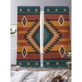 thumbnail image 3 of Aztec Tribe Sheer Curtains 96 Inches Long 2 Panels Rhombus Geometric Pattern Striped Background Light Filtering Semi Sheer Window Curtains Drapes for Bedroom Living Room 52"x96", 3 of 7