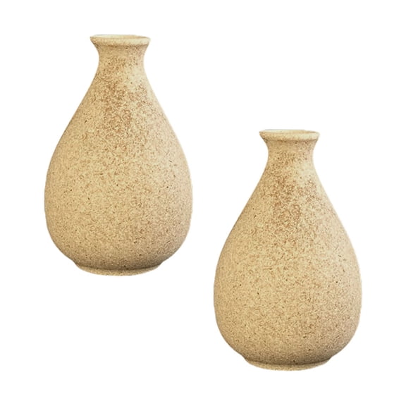 2 Pcs Wood Flower Container Vase Vases for Flowers Small Decor Khaki