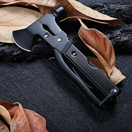 Begine Multi-Purpose Axe Clearance Multitool Camping Accessories Survival Gear and Equipment 14 in 1Hatchet Gift Black 1X Multi-Purpose Axe