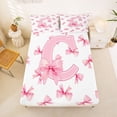 thumbnail image 5 of Erosebridal Girl Personalized Gifts Bed Sheets,Pink Alphabet C King Sheets For Teens 4pcs, 5 of 6