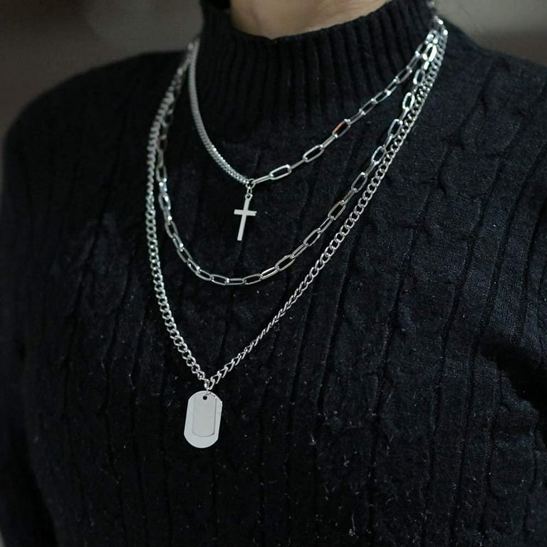 MGGFBLEY Goth Necklaces Eboy Punk Necklace Grunge Jewelry Chain Necklace  Egirl Alt Y2k Indie Jewelry Gothic Chains Emo Accessories for Men Women  Boys Girls price in Saudi Arabia,  Saudi Arabia