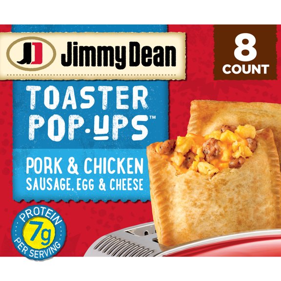 Jimmy Dean, Sausage, Egg & Cheese, Breakfast Toaster Pop-Ups, 18.4 oz, 8 Count (Frozen)