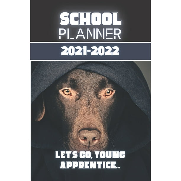 2021-2022 School Planner : Funny apprentice Dog wearing a cape for puppy lover  animal - weekly monthly and daily agenda for elementary primary and high  school student girl with schedule calendar and