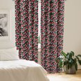 thumbnail image 3 of Ambesonne Strawberry Window Curtains, Fresh Summer Fruit Daisy, Each 28" W x 63" L, Jade Green Scarlet, 3 of 5