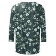 thumbnail image 5 of VBTAPA Womens 3/4 Sleeve Tops Dressy Casual Crew Neck T Shirts Trendy Cute Floral Print Blouses Work Blouse Tees on Sale Multicolor XXXL, 5 of 6