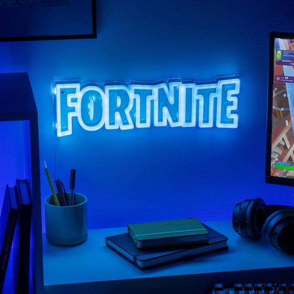 Fortnite Logo LED Neon Wall Light, Officially Licensed Gaming Lamp with Power Cord for Home, Bedroom, Living Space Decor, Gift for Boys | Paladone