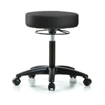 Manufacturer Varies Bench Stool, Med, Vinyl, Casters, BLK BR-VMBSO-RG-NF-RC-8540