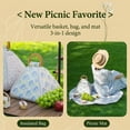 thumbnail image 2 of Foldable Waterproof Picnic Blanket with Carry Handle, Multifunctional Portable 2-in-1 Basket Blankets for Beach Camping Park Family Outings Festivals Grass Party, 2 of 8