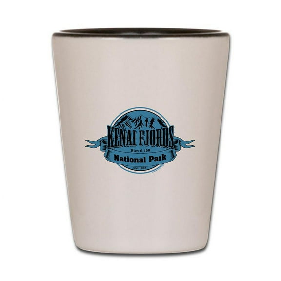 CafePress - Kenai Fjords 1 - White/Black Shot Glass, Unique and Funny Shot Glass
