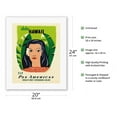 thumbnail image 2 of Aloha Hawaii - Pan American World Airways - Vintage Hawaiian Travel Poster by Edward McKnight Kauffer c.1953 - Fine Art Rolled Canvas Print 16in x 20in, 2 of 4
