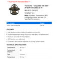 thumbnail image 2 of Thermostat - Compatible with 2007 - 2010 Chrysler 300 3.5L V6 2008 2009, 2 of 2