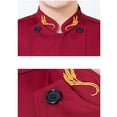 thumbnail image 5 of Unisex Chef Coat Short Sleeve Chef Jacket Double Breathable Stand Collar Restaurant Kitchen Work Breathable Cooking Uniform,Red,L, 5 of 7