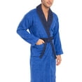thumbnail image 3 of Men Terry Robe Contrast Bathrobe Shawl Collar Spa Bathrobe For Men Plus Size, 3 of 5