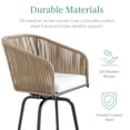 thumbnail image 4 of Best Choice Products Set of 2 Woven Wicker Swivel Barstools, Patio Bar Height Chairs w/ 360 Rotation - Natural/Ivory, 4 of 8
