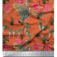 thumbnail image 1 of Soimoi Rayon Fabric Leaves,Floral & Peacock Bird Print Fabric by Yard 56 Inch Wide, 1 of 2