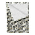 thumbnail image 2 of Stripes Soft Flannel Fleece Throw Blanket, Brushstroke Black and Golden Yellow Tone Strips Print, Cozy Plush for Indoor and Outdoor Use, 50" x 70", Black Earth Yellow, by Ambesonne, 2 of 5