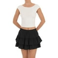 thumbnail image 3 of jinghuiyue Women's Mini Pleated Skirt High Waisted Ruffle Tennis Skirts Sports Skater Running Skorts with Shorts Pockets M, 3 of 7