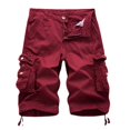 thumbnail image 5 of Monos Monos de color liso Pantalones casuales de 5 colores con múltiples bolsillos Pantalones de 5 puntos de moda para hombres, 5 of 5