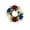 Multicolor2, variant on 4th of July Red Blue White Artificial Flower Candle Ring, Patriotic Wreath Candle Holder, Farmhouse Table Centerpiece for Independence Day