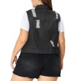 thumbnail image 4 of MODA NOVA Juniors Plus Size Fashion Button Sleeveless Denim Vest Jacket, 4 of 7