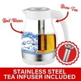 thumbnail image 4 of Brentwood Glass 1.7 Liter Electric Kettle with Tea Infuser in White, 4 of 6