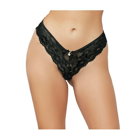 

Lacy Line Sexy Lace Classic Thong Panties With Front Bow
