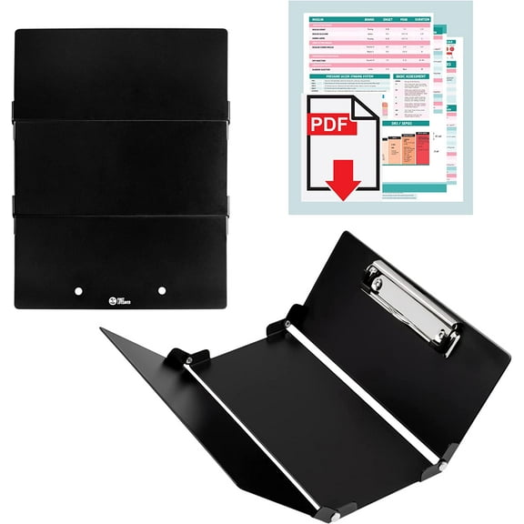 First Lifesaver Nursing Clipboard 3 Layers Aluminum Foldable Nurse Clipboard with Strong ClipFor Nurses, Nursing Students and Doctors (Black)