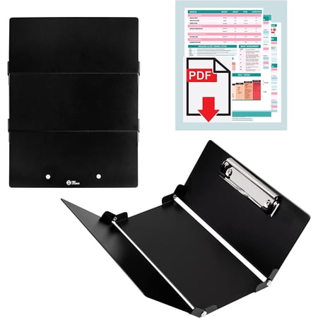 First Lifesaver Nursing Clipboard 3 Layers Aluminum Foldable Nurse Clipboard with Strong ClipFor Nurses, Nursing Students and Doctors (Black)
