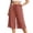j8-RD1, variant on LIIPEE Womens Pants Casual Solid Color Cropped Wide-Leg Elastic Band Culottes Ladies Mid Waist Loose Soft Daily Breathable Comfortable Beach Pants,L