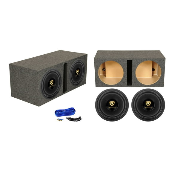 (2) Rockville W15K9D2 15" 10,000w Car Audio Subwoofers Vented Sub Box Enclosure