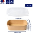thumbnail image 2 of YANTONG 50 Pack Paper Food Containers with Lids, 19 oz Disposable Meal Prep Containers, Rectangular Paper Bowls with Lids for Thanksgiving, Christmas, Parties, 2 of 5
