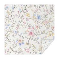 Pioneer Flower Floral Print Pattern Square Tablecloth,Waterproof Square Table Cover,Wipeable Spillproof Washable Table Cover for Home Kitchen Party Decor 42"X42"(107x107cm)