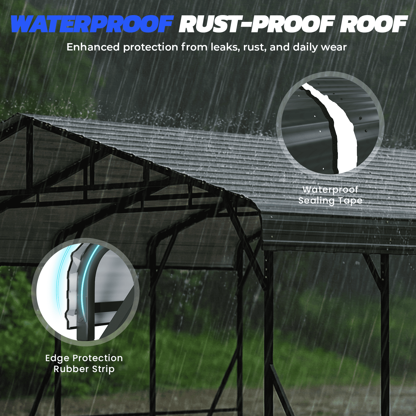 EROMMY Carport 20x20 FT,Heavy Duty Carport with Reinforced Steel Braces & Galvanized Steel Roof and Frame 2 Cars, Boats and Tractors