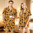 thumbnail image 2 of JULMCOMO Halloween Couples Matching Pajama Sets Pumpkin Ghost Print Button Down Holiday Party 2 Piece Sets Soft Comfy Shorts Pajamas Ginger-Men S, 2 of 6