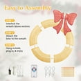 thumbnail image 5 of EDX 35in Pre-Lit Outdoor Christmas Wreath Decoration, LED Metal Holiday Decor for Home w/ 120 Lights, Bow - Gold/Red, 5 of 8