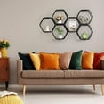 thumbnail image 3 of Set of 6 Hexagon Floating Shelves Honeycomb Shelves Wall Mounted for Wall Decor, 3 of 8