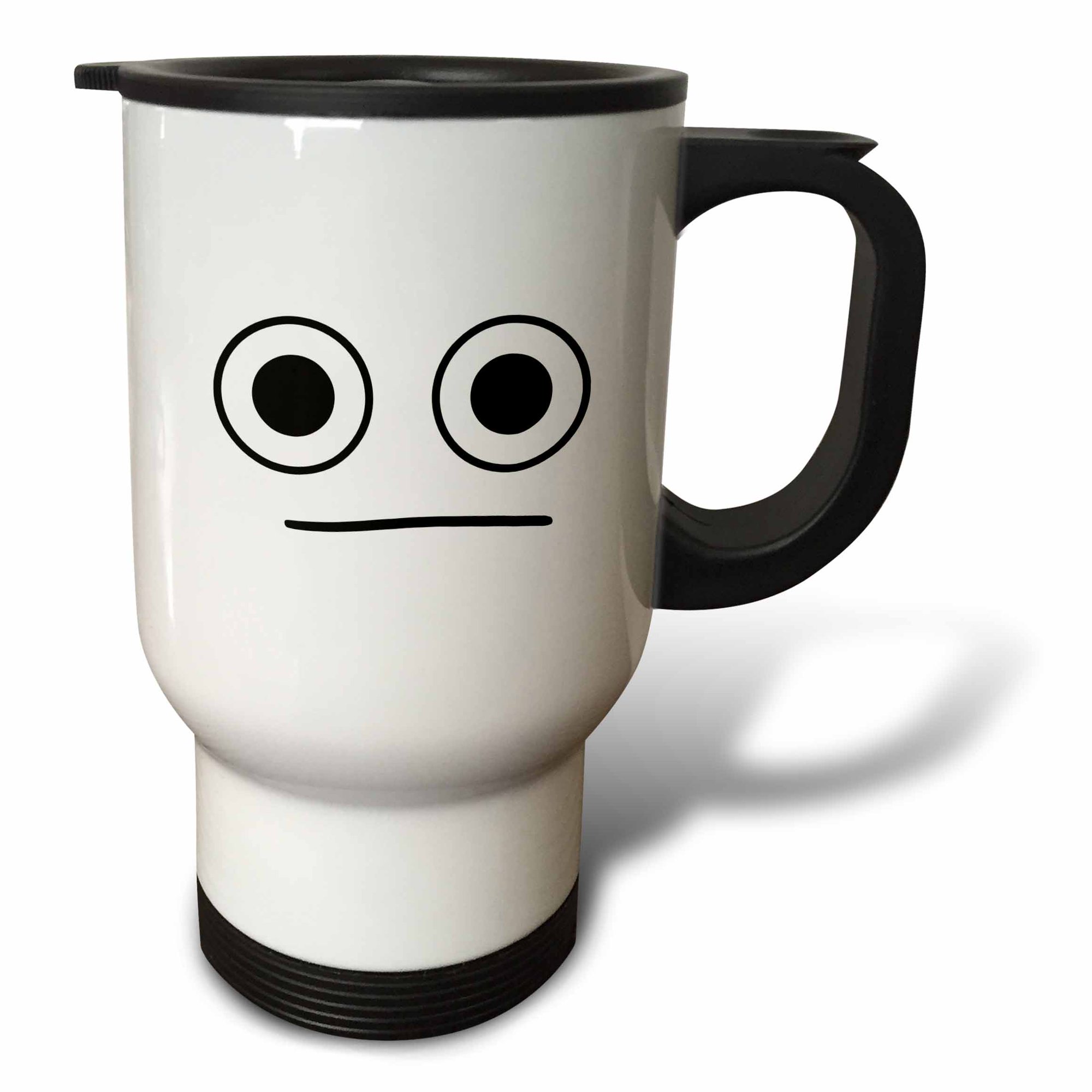 3drose, Expression Less Face Emotions, 14oz Stainless Steel Travel Mug