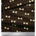 thumbnail image 2 of Soimoi Brown Velvet Fabric Bow & Dots Printed Craft Fabric by the Yard 58 Inch Wide, 2 of 3