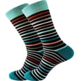 thumbnail image 2 of Funny socks for men with colorful and fun patterns, combed cotton, cool mid-calf, unique and eye-catching design (5 pairs)B, 2 of 5