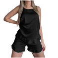 thumbnail image 3 of Aofany Women Sleepwear Set Sleeveless Strap Nightwear Satin Tank Top Pajama Sets, 3 of 8